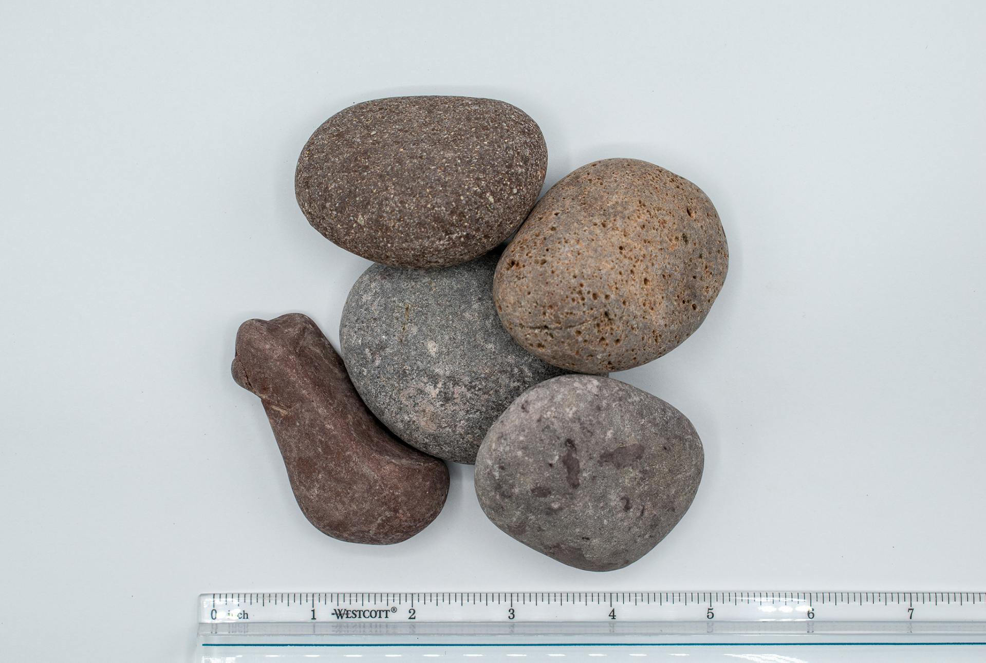 Burgundy Beach Pebbles 1 to 2 inches measured